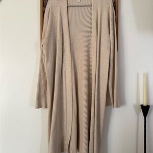 Terra & Sky Cream Open-Front Cardigan